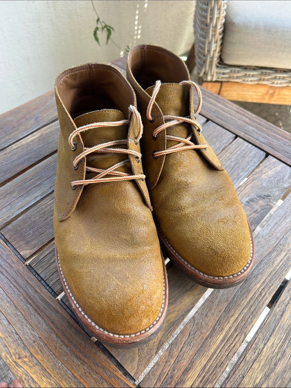 Rhodes (Huckberry) Harrison Chukka in Wax Top Tan, size 10
